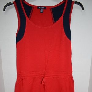 Chaps Sport Red Blue Dress S  Summer Viscose